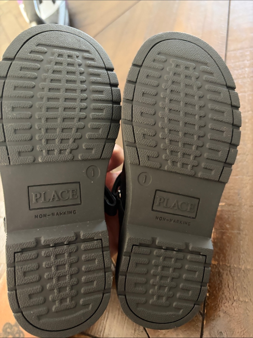 the childrens place girls mary jane black leather shoes sz 1 nwt - Picture 6 of 6